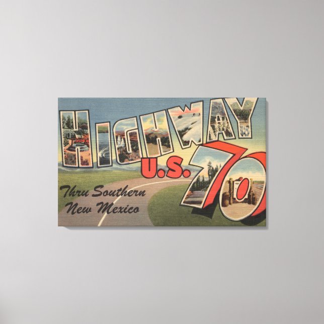 Lienzo Nuevo México - Autopista de EE.UU. 70 - Carta gran (Anverso)