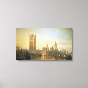 Lienzo Nuevo palacio de Westminster del río Támesis