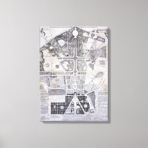 Lienzo Nuevo plan de ciudad, castillo y jardines en Versa