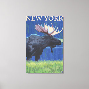 Lienzo Nuevo YorkMoose en el claro de luna