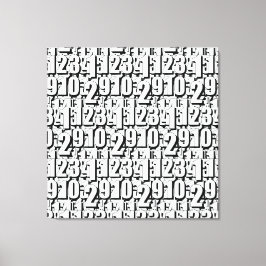 Lienzo Números Blanco negro