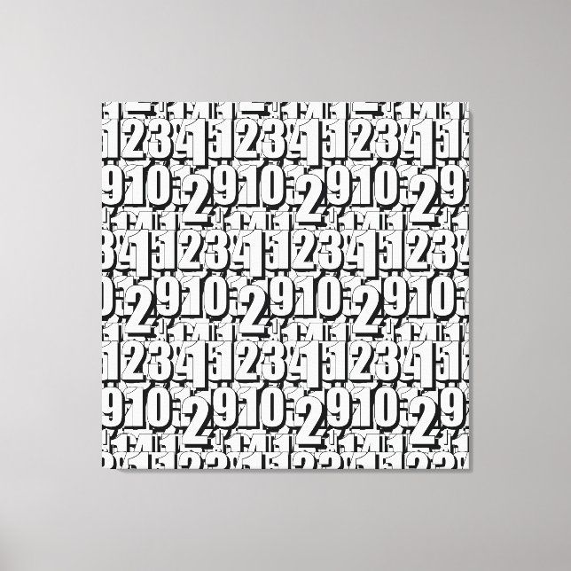Lienzo Números Blanco negro (Anverso)