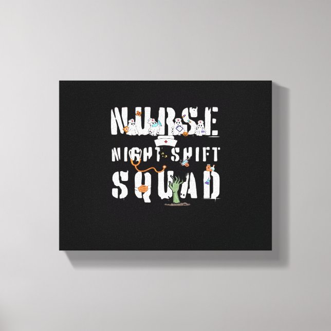 Lienzo Nurs Night Shift Halloween Squad Classic T-Shirt (Anverso)