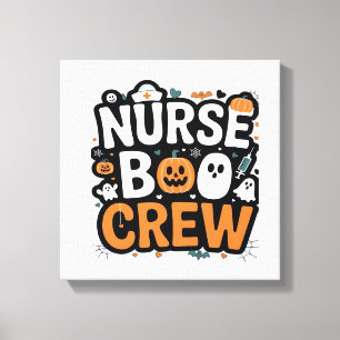 Lienzo Nurse Boo Crew  Halloween Héroe de la Salud  Espel