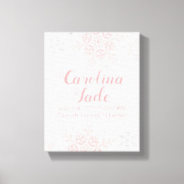 Lienzo Nursera de copo de nieve rosa Estadísticas del beb