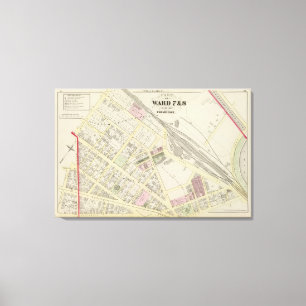 Lienzo NY Boston y mapa de ferrocarril de Providence