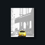 Lienzo Nyc Brooklyn Bridge New York City Yellow Taxi<br><div class="desc">Nueva York Puente de Brooklyn,  Nueva York,  Taxi Amarillo de Arte Pop Canvas Imprimir.</div>