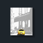 Lienzo Nyc Brooklyn Bridge New York City Yellow Taxi<br><div class="desc">Nueva York Puente de Brooklyn,  Nueva York,  Taxi Amarillo de Arte Pop Canvas Imprimir.</div>