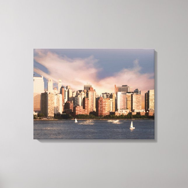 Lienzo NYC Lower Manhattan Skyline Fine Art Wrapped (Anverso)