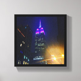 Lienzo NYC Rascacielos Purple Empire State Building Night