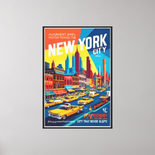 Lienzo NYC retro 1960 Hoverlay Travel Art
