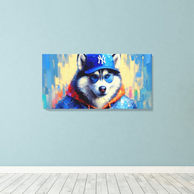 LIENZO NYC SIBERIAN HUSKY 3 (Insitu (piso de madera))