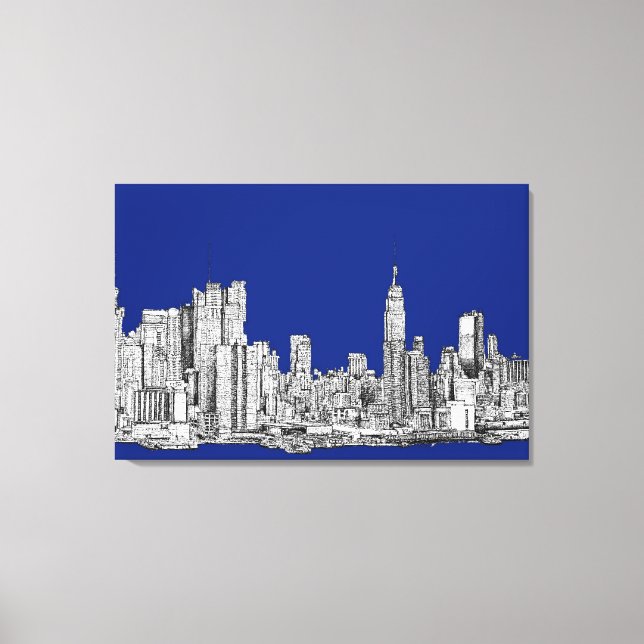 Lienzo NYC tinta azul real (Anverso)