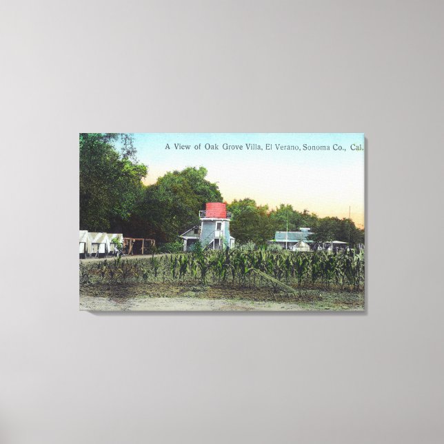 Lienzo Oak Grove Villa Scene El Verano, CA (Anverso)