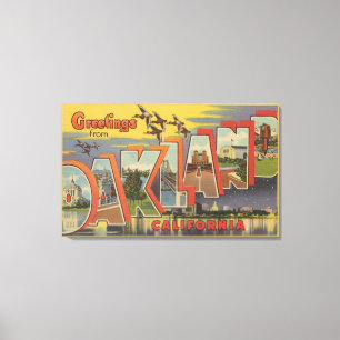 Lienzo Oakland, California - Escenas de letras grandes