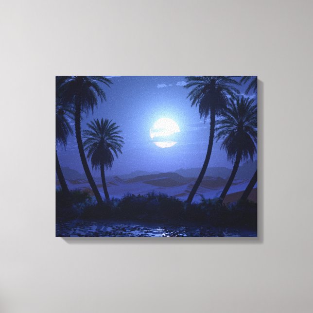 Lienzo Oasis (Luna Azul) (Anverso)