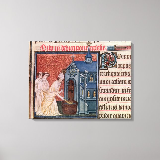 Lienzo Obispo que consagra una iglesia (Anverso)