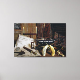 Lienzo Objetos de Desk de un capitán del siglo XIX