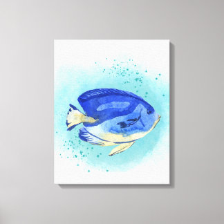 Lienzo Obra acuarela de peces tropicales