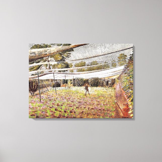 Lienzo Obra artística de Eric Ravilious, Nets de fresa (Anverso)