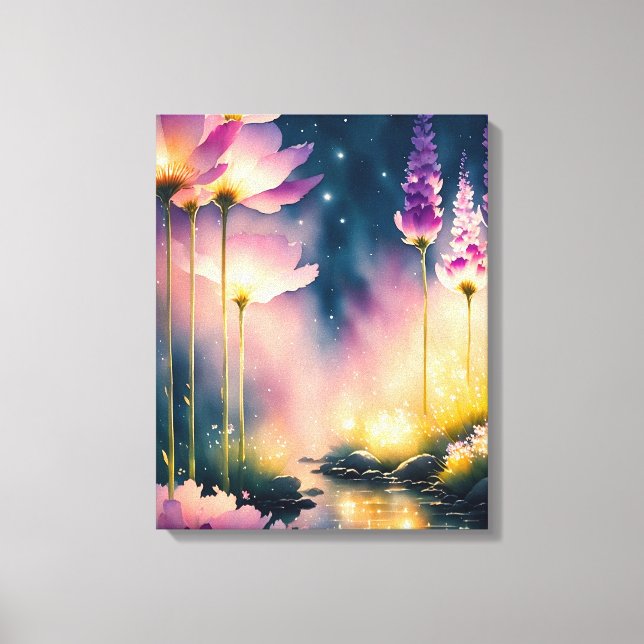 Lienzo Obra artística de las flores del Cosmos (Anverso)