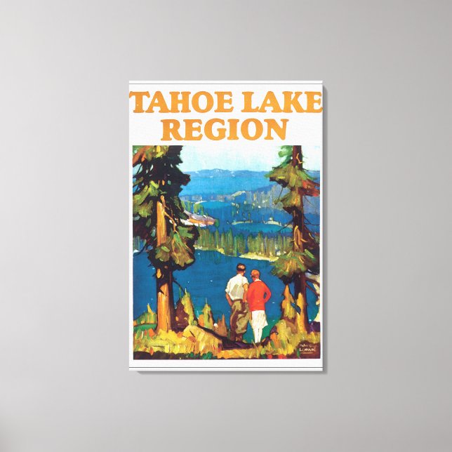 Lienzo Obra de Poster de Viajes de la Región del Lago Tah (Anverso)