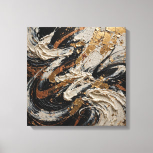 Lienzo Obra Maestra de Pintura Abstracta de Lujo - Negro