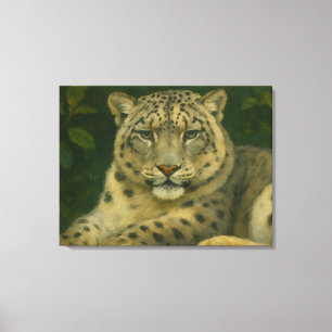 Lienzo Observador silencioso - Leopardo de la nieve con l