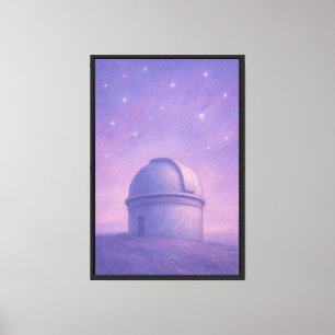Lienzo Observatorio Bajo El Cielo Nocturno De Lavender