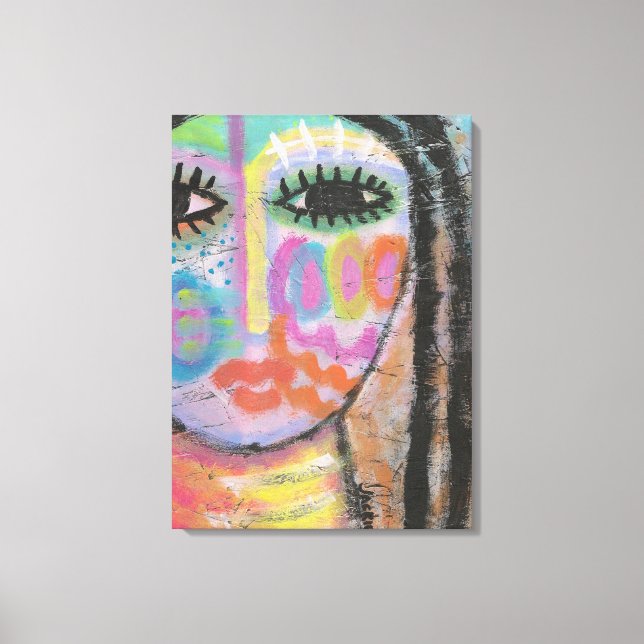 Lienzo Obtención de una pintura abstracta en OSB Board (Anverso)