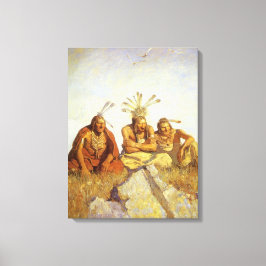 Lienzo Occidente vintage, guerra de guardianes o paz por