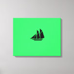 Lienzo Ocean Glow_Black-on-Green Clipper Ship<br><div class="desc">Si se siente creativo, puede cambiar el tamaño, posición, color e incluso el número de barcos Clipper, junto con el color de fondo. Simplemente haga clic en "Personalizar" y, a continuación, vaya!< Utilizando las opciones de la herramienta de diseño de arriba a la derecha, es fácil seleccionar un "tamaño" ideal...</div>