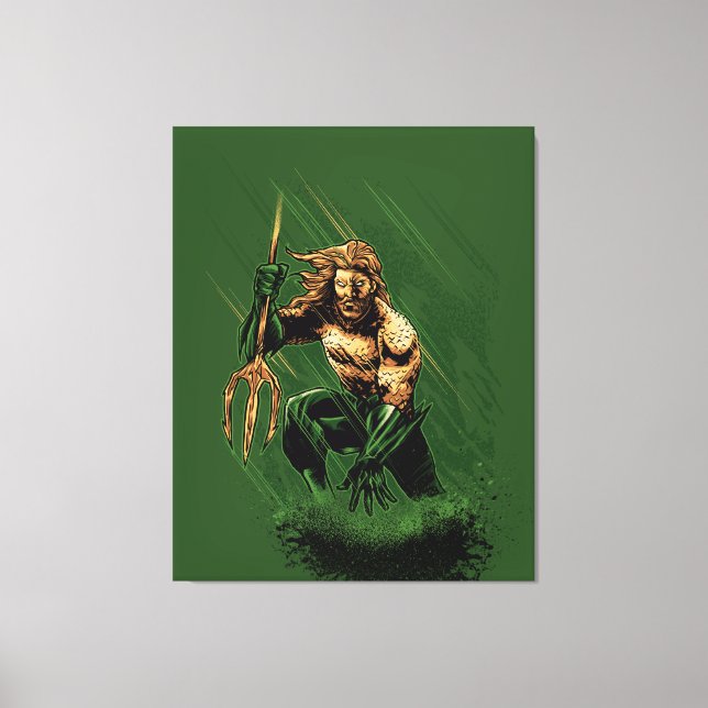 Lienzo Ocean King Trident Warrior Dynamic Comic Art (Anverso)