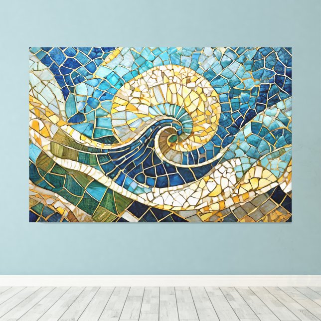 Lienzo ocean mosaic 004 (Insitu (piso de madera))