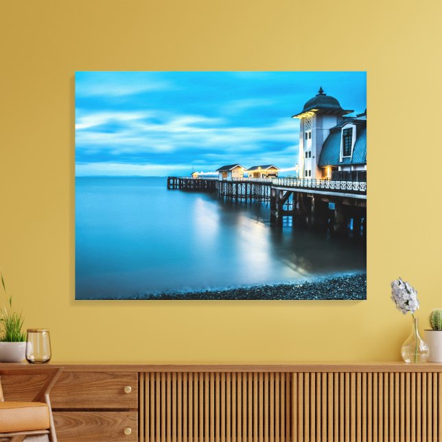 Lienzo Ocean Pier Lights – Tranquil Evening Reflections (Insitu (Sala de estar))