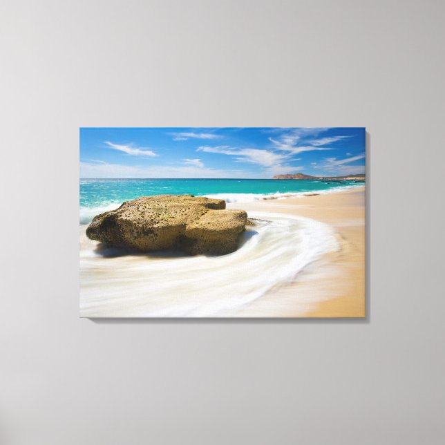 Lienzo Ocean Tide Swirls En La Playa (Anverso)