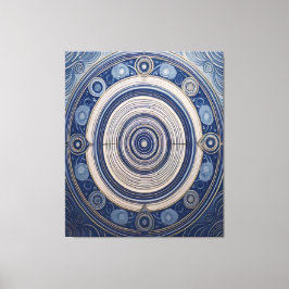 Lienzo Oceanic Ripples & Sacred Geometry Mandala Canvas