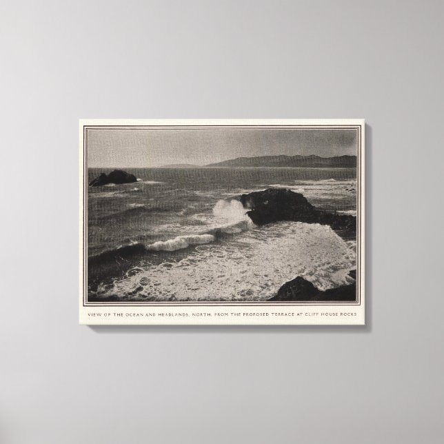 Lienzo Océano, cabeceras de las Rocas de Cliff House (Anverso)