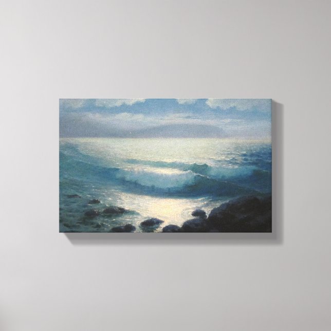 Lienzo Océano, pintura de tela de roca. (Anverso)