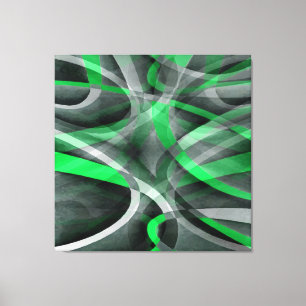 Lienzo Ochenteros Chic Suculento Verde y Gris Abstracto P