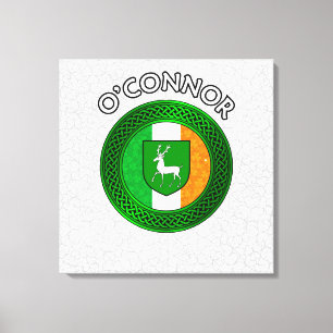 Lienzo O'Connor Escudo y Knot celta en Shamrock Canvas Pr