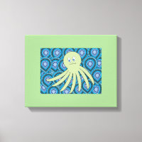 octo verde en un mar agitado de azul y verde