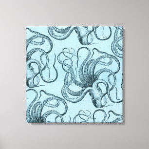 Lienzo Octopus azul