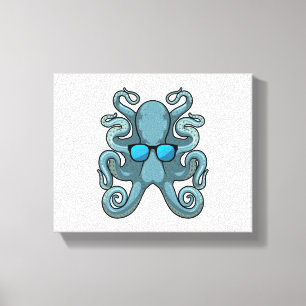 Lienzo Octopus con gafas de sol