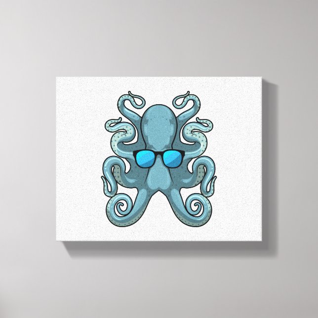 Lienzo Octopus con gafas de sol (Anverso)