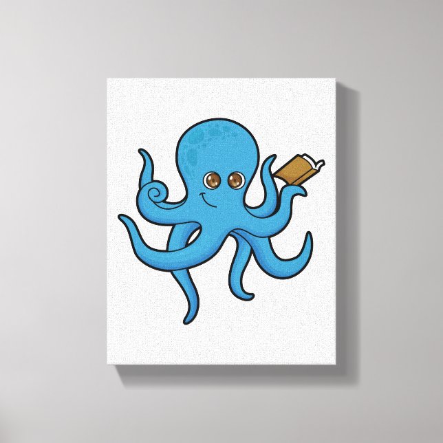 Lienzo Octopus con libro (Anverso)