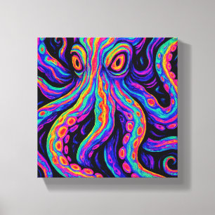 Lienzo Octopus trippy vibrante