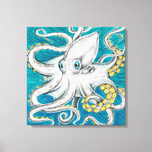 Lienzo Octots Tentacles Tentacles Tinta verde verde azula