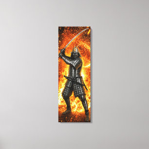 Lienzo Oda Nobunaga Armadura de Samurái Fuego 12x36