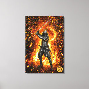 Lienzo Oda Nobunaga Armadura de Samurái Fuego 20x30
